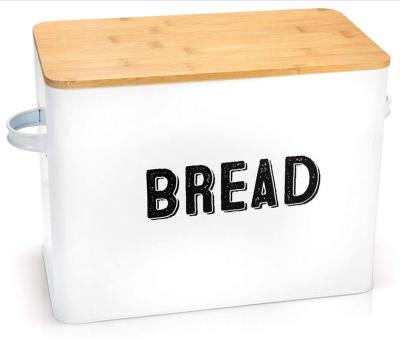 China Stylish Fresh Keep Farmhouse Bread Box For Kitchen Countertop Extra Large Breadbox Holds 2 Loaves Of Bread Perfect Metal Storage Tin for sale