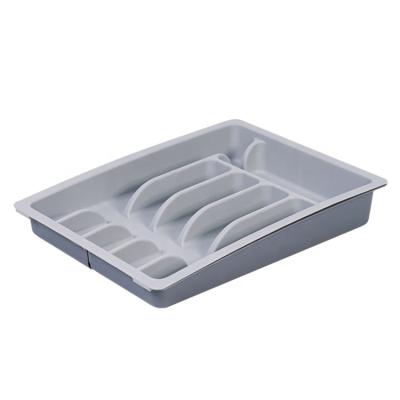 China Amazon Hot Sale 8 Compartment Utensil Flatware Sustainable Cutlery Tray Kitchen Drawer Organizer for sale