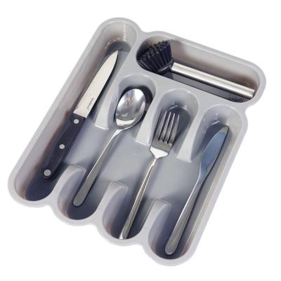 China Sustainable Kitchen Hardware Accessories Food Grade Plastic Cutlery Tray Utensil Holder for sale