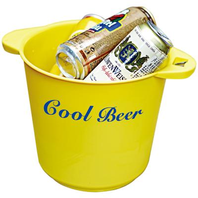 China Amazon Viable Hot Sales Custom Logo Multi Color Plastic Ice Bucket With Bottle Opener for sale