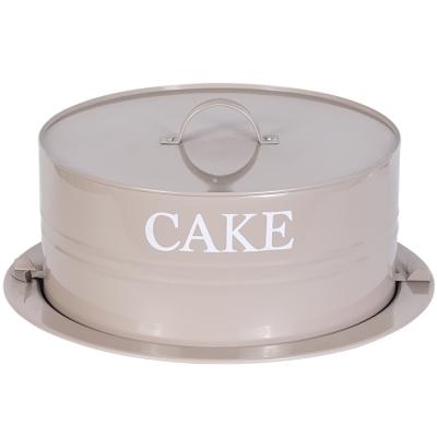 China Gray Large Size Durable Quality Metal Locking Cake Carrier Cupcake Server Pie Server for sale