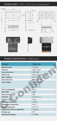 China Face Recognition GC2053 No Distortion 2mp CCTV Cam Module 1080P MIPI Csi Dual Camera Binocular Module for sale