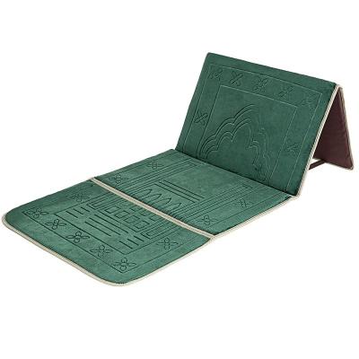 China Mosque Foldable Foldable Muslim Prayer Mat With Back Support With Comfortable Velvet Fabric for sale