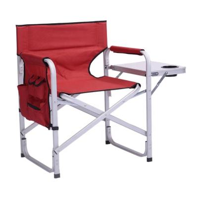 China Foldable Portable Folding Chair Camping Portable Platform Chair With Side Table for sale