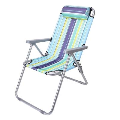 China 3 Position Collapsible Folding Beach Chair With Removable Pillow for sale