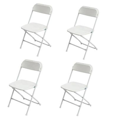 China Commercial Grade Portable White Plastic Folding Chairs For Indoor And Outdoor Events Banquet Wedding Party Chairs for sale