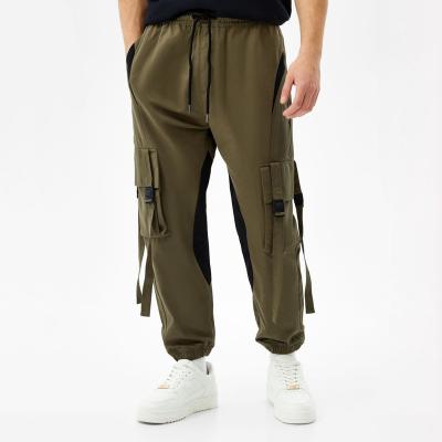 China Custom Track Loose Fit Elastic Waist White Pants Oversized Streetwear Anti-Wrinkle Men's Stylish Cargo Pants for sale