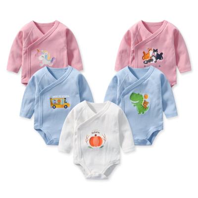 China 100% Cotton Baby Girls Romper Long Sleeve Jumpsuit Infant Clothing Autumn Newborn Baby Clothes for sale