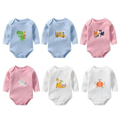 China 100% Cotton 1pcs Baby Autumn Winter Clothing Infant Baby Boy Girl Print Romper for sale