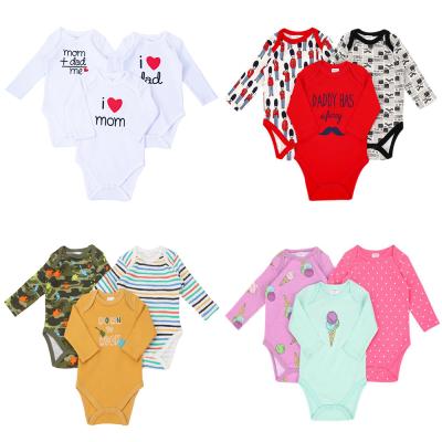 China 100% Cotton Onesie Newborn Baby Clothes Infant Baby Girls Long Sleeve Boys Clothing Sets for sale