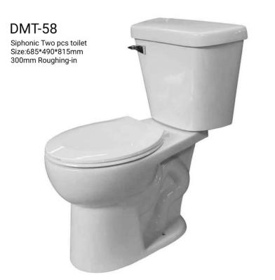 China DMT-58 Modern Two Piece Toilet S Trap In Hot Sale With Popular Design for sale