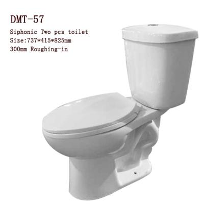 China Ceramic Toilet s Two Piece Trap Siphonic Toilet DMT-57 In Hot Selling for sale