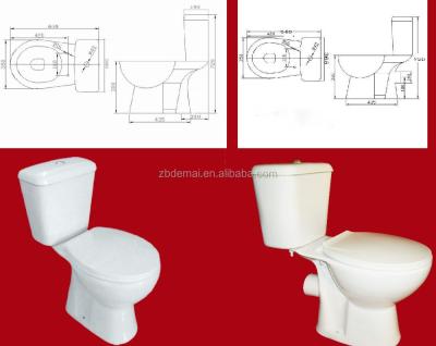 China Two-Piece Double-Flow P-trap Toilet WC In Sale for sale