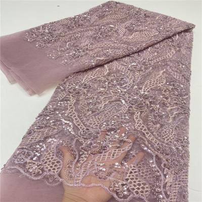 China New Arrival Viable High End Bridal Lace Heavy Beaded French Lace Great For Party Nigerian African Net Lace for sale