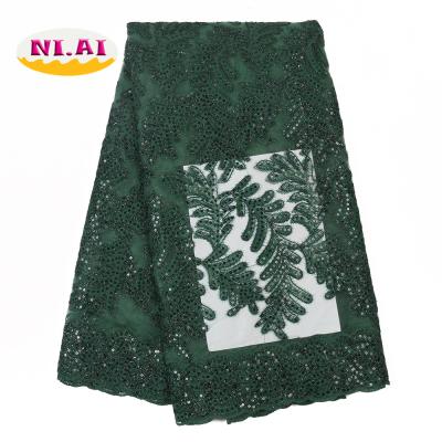 China 2019 viable high quality african net lace cotton fabric lace for nigerian women dress for sale