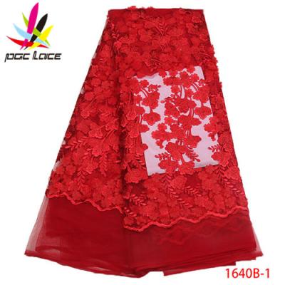 China 2018 Popular Fashion Viable French Net Mesh Fancy Embroidered Lace Fabric For Dress Dress XZ1640B for sale