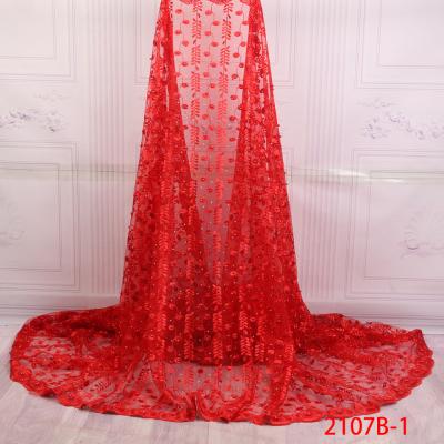 China 2018 Hot Sale French Lace Fabric Viable With Rhinestone And Chimes XZ2107B for sale