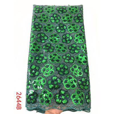 China 2019 Sustainable Nigeria Embroidered Tulle Fabric Luxury Organza Lace With Sequins for sale