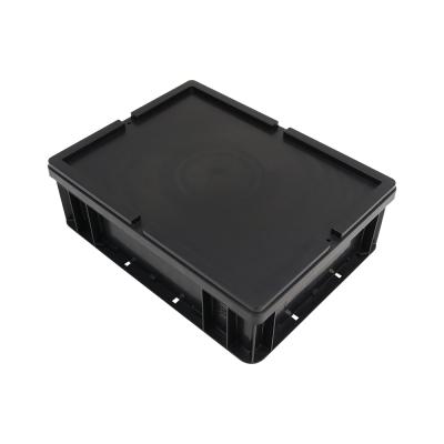 China QXR Q-EU4311 400*300*120mm ESD Anti-static Black EU Storage Packaging Box For Electronic Transport for sale