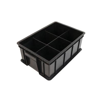 China QXR Q-GB6S 360*250*145mm Anti-Static Square Divide 6 Sections Black Component ESD Splitter Box for sale