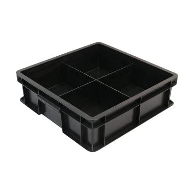 China QXR Q-GB4S 355*355*106mm Grid 4 Square Black Antistatic ESD Storage Box for sale