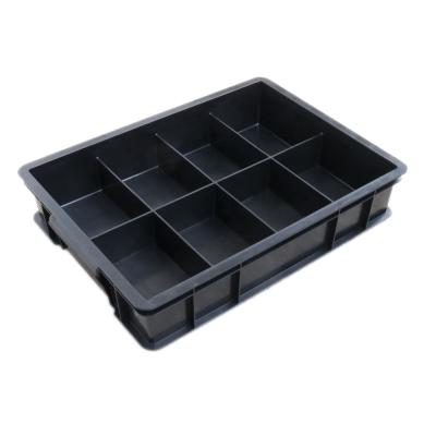 China QXR Q-GB8X 380*280*90mm Anti ESD 8 Compartment Electronic Black Permanent Static Storage Box for sale