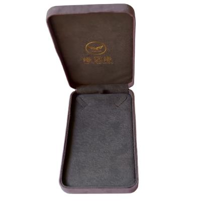 China Necklace Storage Women Luxury Custom Made Suede Necklace Box Velvet Jewelry Set Box Large With Stamping Logo for sale