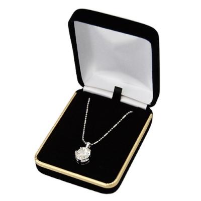 China Portable Wholesale Custom Velvet Box Black Rim Maker Logo Wedding Jewelry Box Gold Pendant Necklace Box for sale