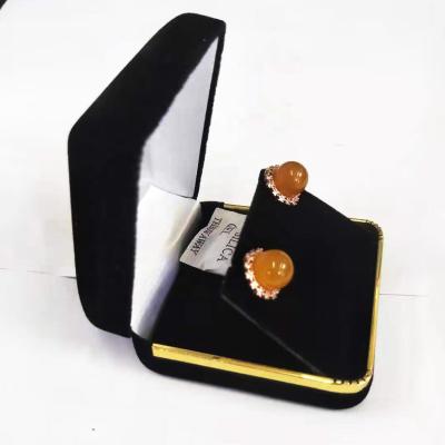 China Wholesale Custom Jewelry Accessories Box Jewelers Box Velvet Pilou Velvet Logo Necklace Earrings Pendant Box for sale