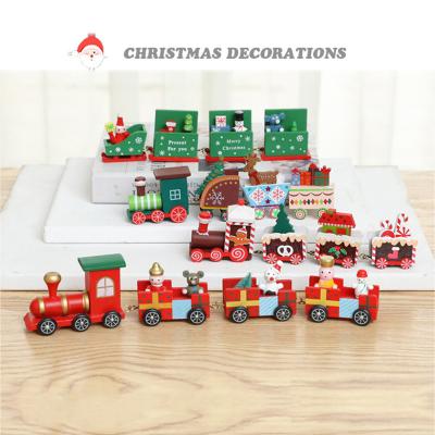 China Wooden Flannel Christmas Train Toys Ornament Christmas Decoration For Christmas Year 2022 Home Santa Baubles Crafts Table Navidad Deco New for sale