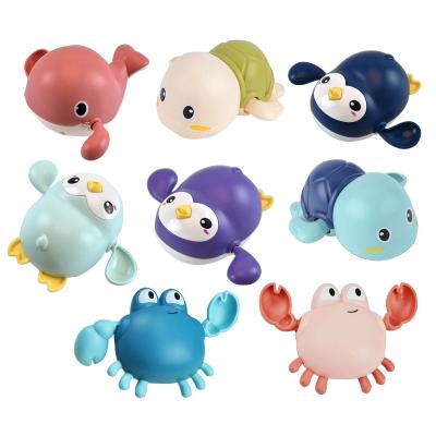 China Toy New Toddler Baby Cognitive Floating Bath Toys Water Toy Children Boy Game Toy Whale Tortoise Penguin Crab Cogs Beach Bath Wind-up Chain Game for sale