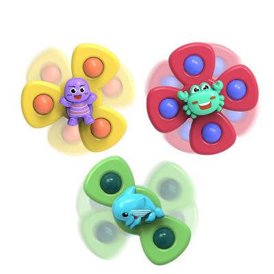 China 2022 Montessori Toy Cartoon Shaky Person Suction Cup Spinner Baby Cognitive Floating Toys For Baby 0-6 Months Spinning Rattle Kids Educational Games for sale