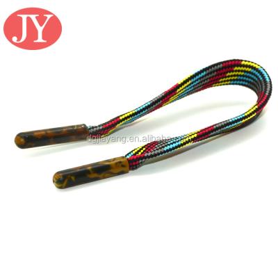 China Multi Colored Flat Polyester Cord Rope Tips Hoodie Twine Flat Ends for sale