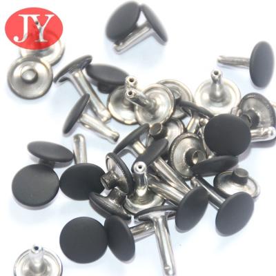 China Nickel Free Brass / Iron Material Round Shape Metal Matte Black 10mm Studs For Leather Craft for sale