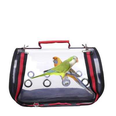 China Best Bird Cage Bag PVC Transparent Pet Shoulder Bag Viable Selling Practical Extinguishing Portable Bird Cage for sale