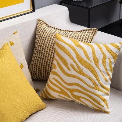 China Geometric Cushion Cover Sofa Car Office Chair Polyester Cushion Anti-static Yellow Cushion Nordic Style Cushion Cover for sale