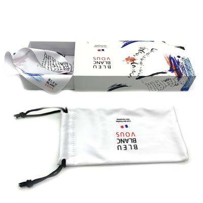 China Glasses wholesale custom made white logo size reading microfiber sunglasses cleaning cloth with glass bags for sale