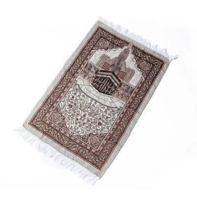 China Soil Resistant Islam Prayer Mat Muslim Prayer Mat Portable Kaaba Compass Cotton Travel Muslim Prayer Mat for sale