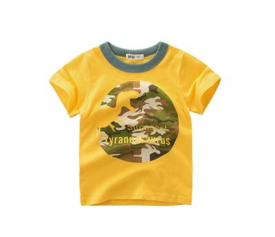 China Suitable cotton cartoon dinosaur printed short sleeved shirts boys children's clothing children's T-shirt for sale