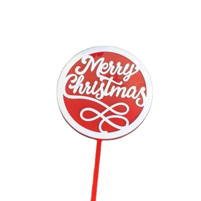 China Acrylic Cake Topper Merry Christmas Cake Topper Cake Decoration For Christmas And New Year Cake Topper for sale