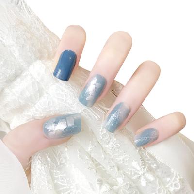 China Beauty 24pcs Full Cover Finger Matte French False Nail Tips DIY Nail Art Salon Press On Nails For Girls ZT-PT576 for sale