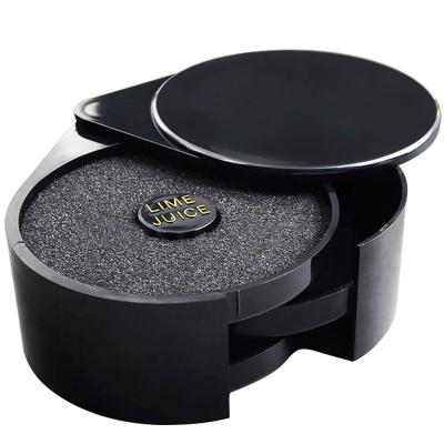 China Sustainably Use Black Cocktail Salt Box Bartender Utensils Glass Wine Dip Seasoning Box for sale