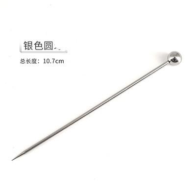 China Disposable Cocktail Picks Wholesale Food Grade Metal Stainless Steel Fruit Picks Needle Cocktail Picks for sale