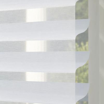 China Motorized silhouette pure blind ROMAN Window blind with battery-powered motor for sale