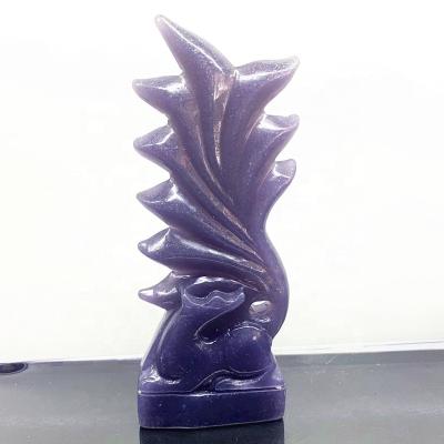 China Hot Selling Europe Feng Shui Gemstones Wedding Souvenirs Guest Crafts Folk Crystal Nine Tailed Fox Crystal Carving Animal for sale