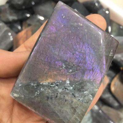 China Hot Selling Europe Purple Labradorite Stone Gemstone Crafts Crystals Healing Freeform Folk Stones For Decoration for sale