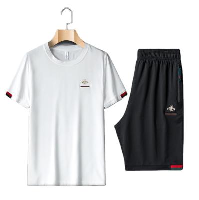 China 2021 Fashion Casual Men's T-shirt QUICK DRY Short Two Piece Set for sale