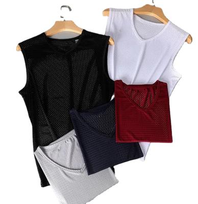 China New Style Men's QUICK DRY Mesh Custom 0-Neck Cotton Smooth Tank Top Breathable 100% Bodybuilding for sale