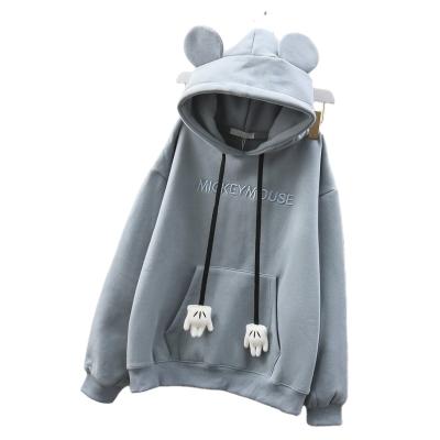 China Factory Sale Women Crew Neck Breathable Custom Bear Hat Cute Sweatshirt for sale