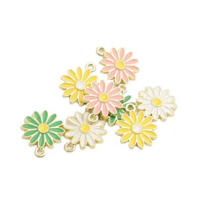 China Cute Hot Sale Alloy Flower 15mm Pendant DIY Pendant Jewelry Making Ladies Bracelet Necklace Promotional Gift Decoration for sale